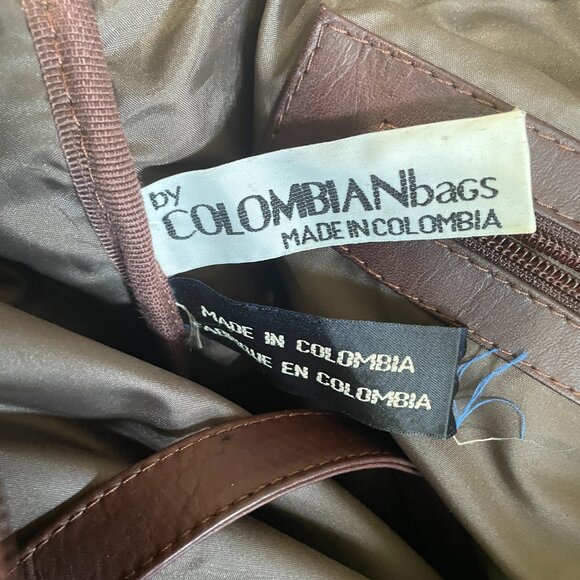 Brown Colombian Soft Leather Duffel Duffle Gym Travel Weekender Bag Pack Vintage - Picture 3 of 7